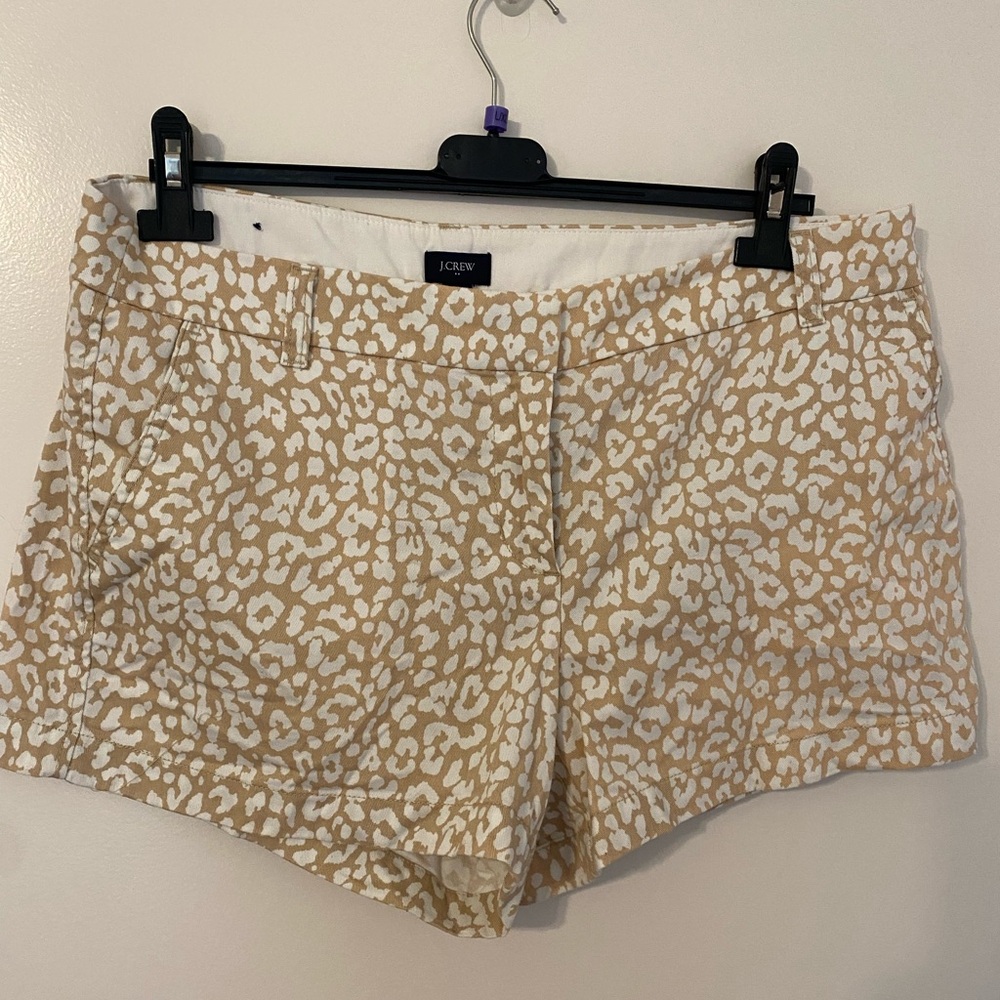 J. Crew Women's Cream Leopard Print Shorts